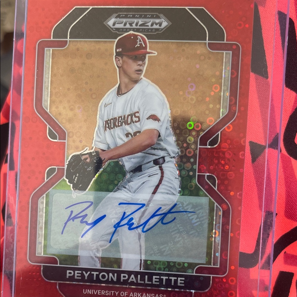 Panini Prizm Draft Picks Card with Red Accents